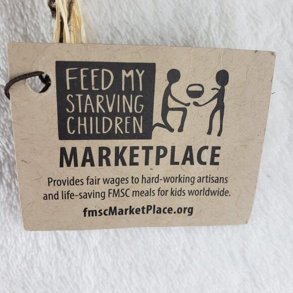 Hand Woven Basket Uganda Grass Spiral Pattern Pink Tan 13" Bowl Wall Fair Trade - Picture 6 of 7